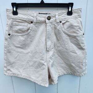 Nasty Gal Organic Denim High Waisted Mom  Shorts Cream Beige Size 8